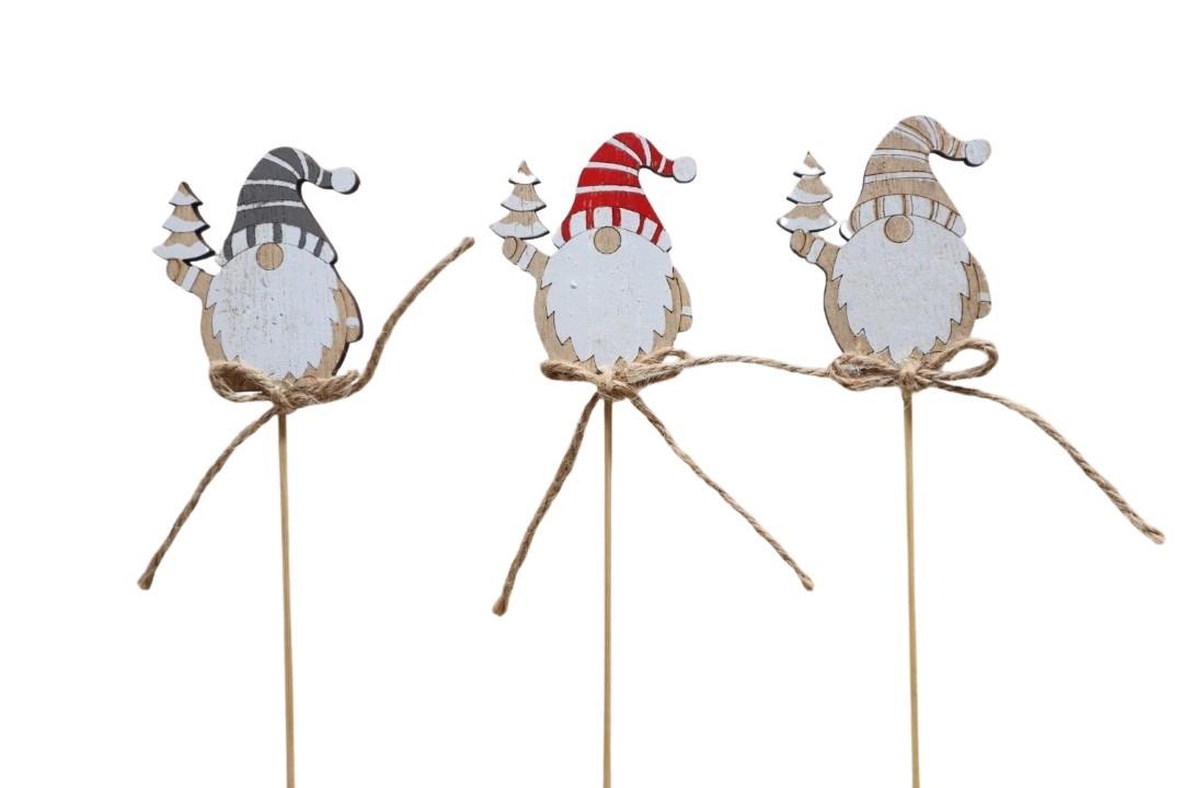 Stecker Wichtel Holz farbmixD6cm + Pin