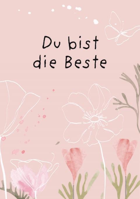 Minikarten Spring Du bist die Beste 7,5x5 cm