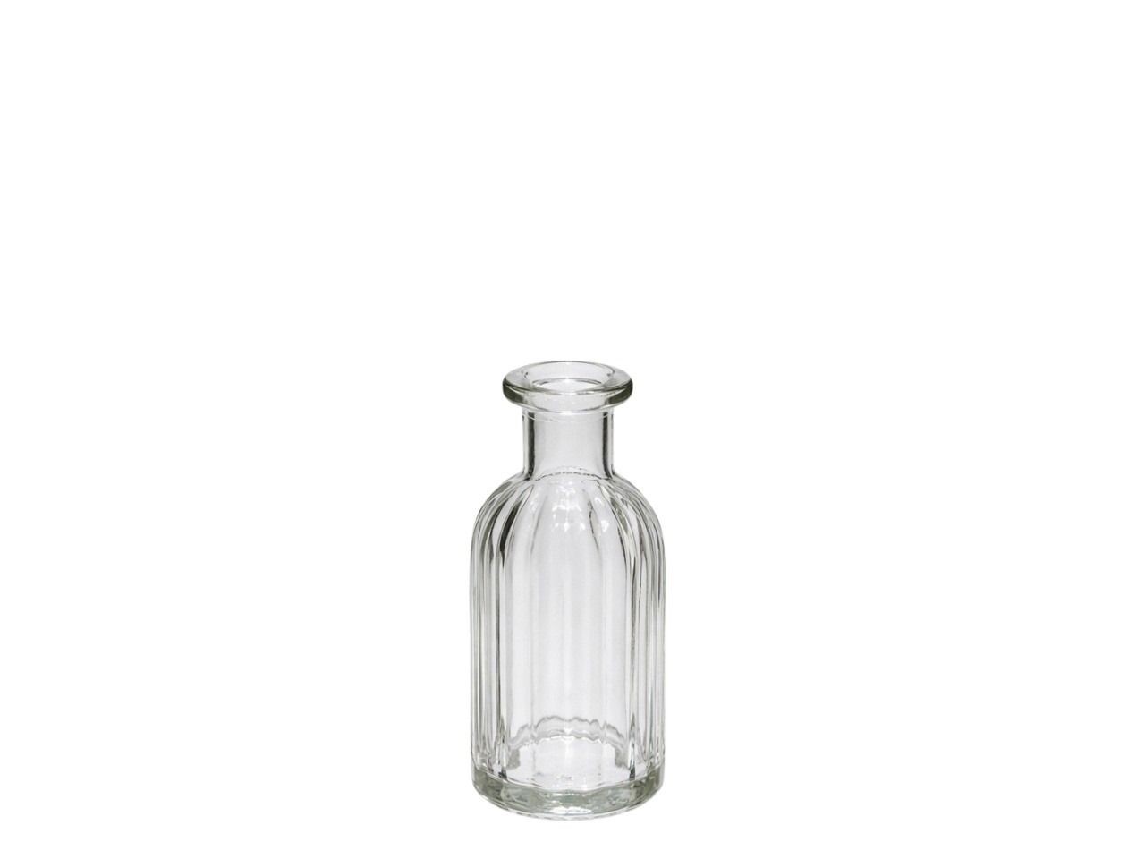 Flasche Glas Stripes klar D7,5x H 14cm Öffnung D 2,5 cm