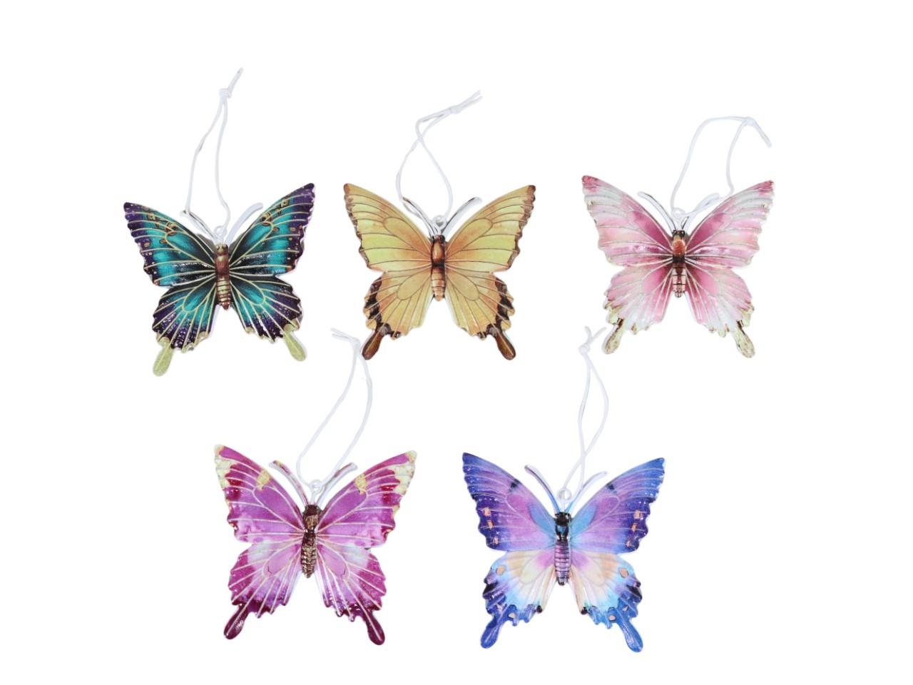 Schmetterling hängend  Metall farbmix D8cm