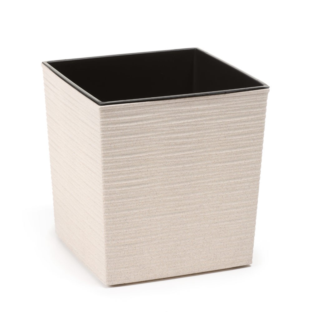 Eco Topf Plastik 25cm eckig cream m.Einsatz 836-05