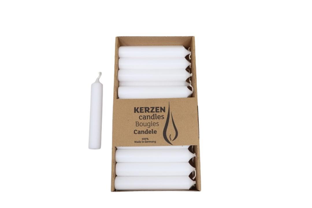 Rustic Stabkerze H130/D22mm weiss