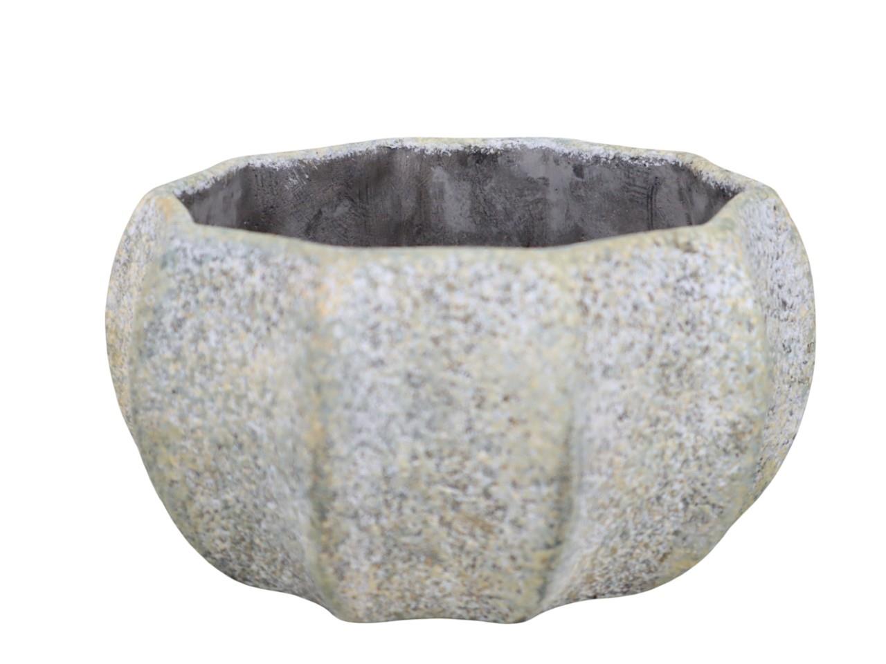 Pflanzschale rund Zement Cracle D20cm graugrün