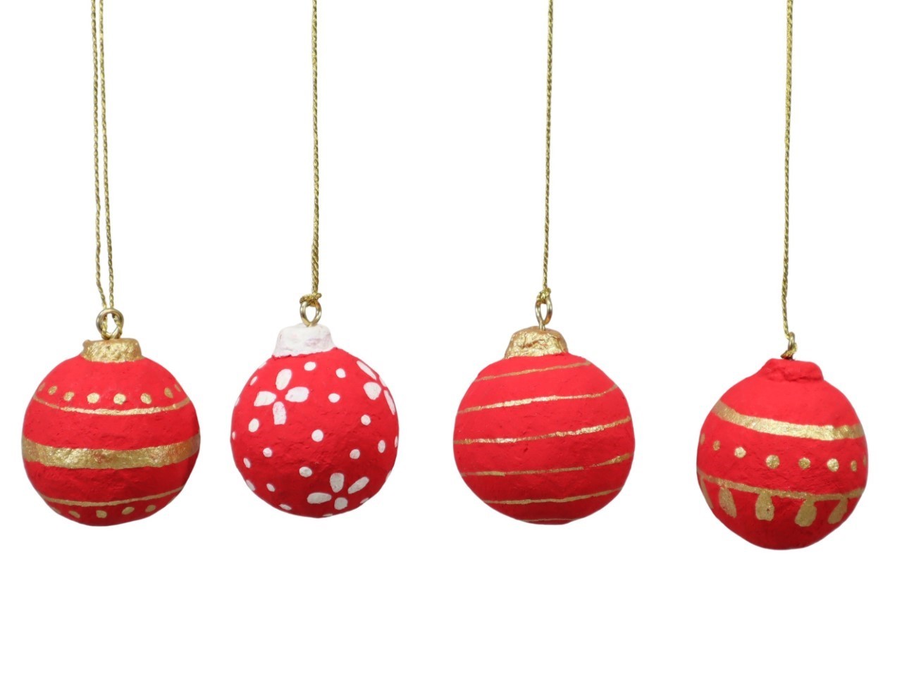 Hänger Kugel Pappmache rot/gold sortiert D6cm NETTO