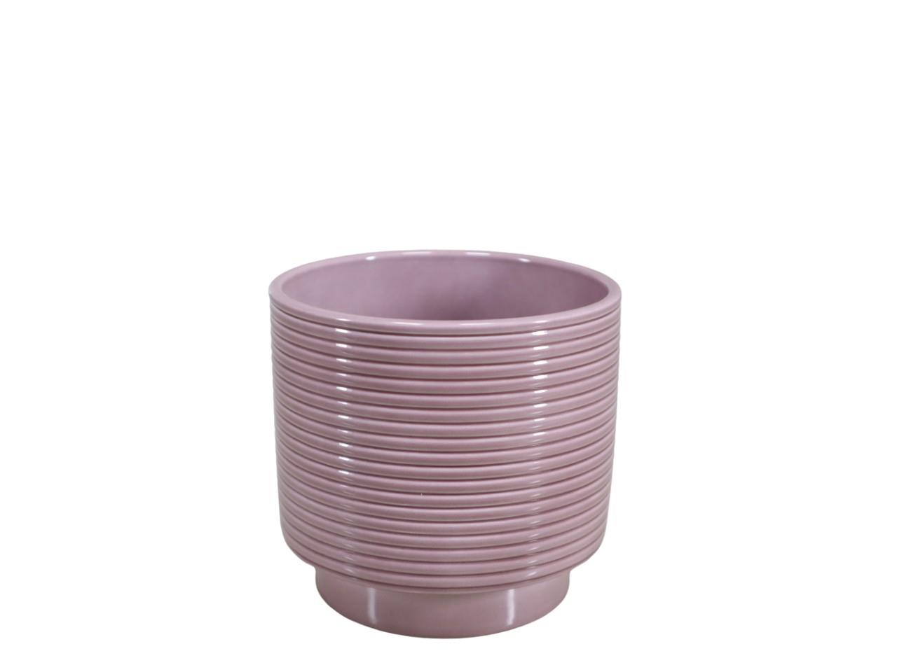 Cylindroübertopf m. Fuß Rings Keramik melange-lasur 14cm