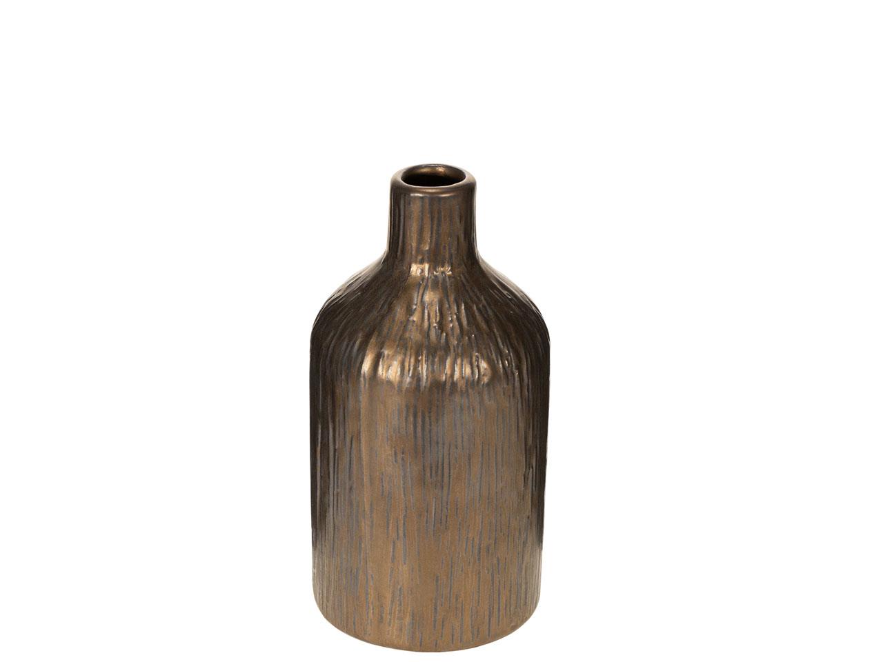 Vase Keramik bronze-gold D9xH17,8cm