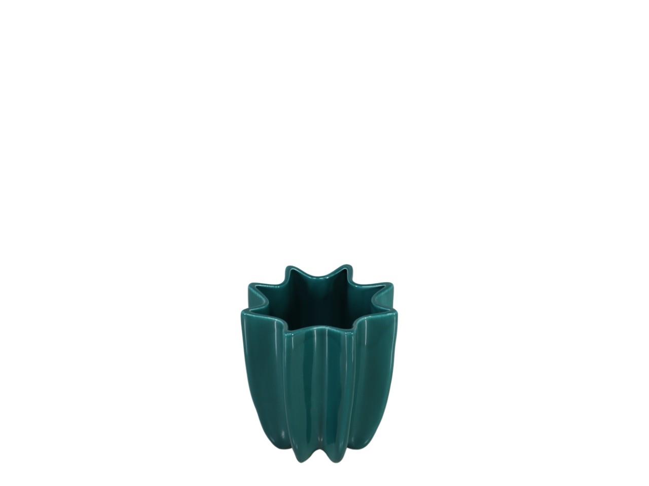 Vase Lineart smaragdgrün glanz Keramik D14xH15,5cm