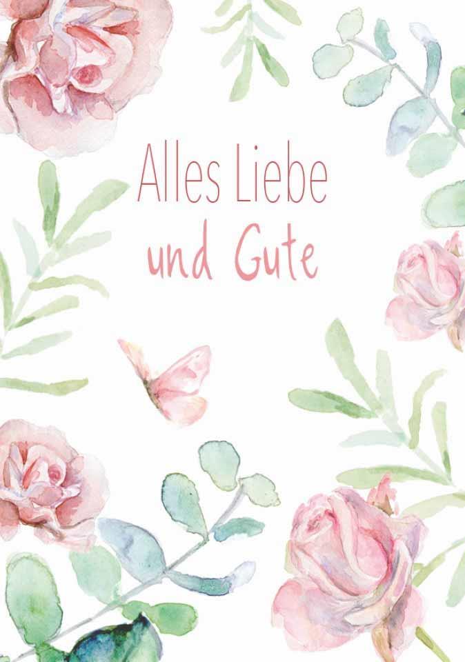 Minikarten Alles Liebe und Gute 7,5x5 cm