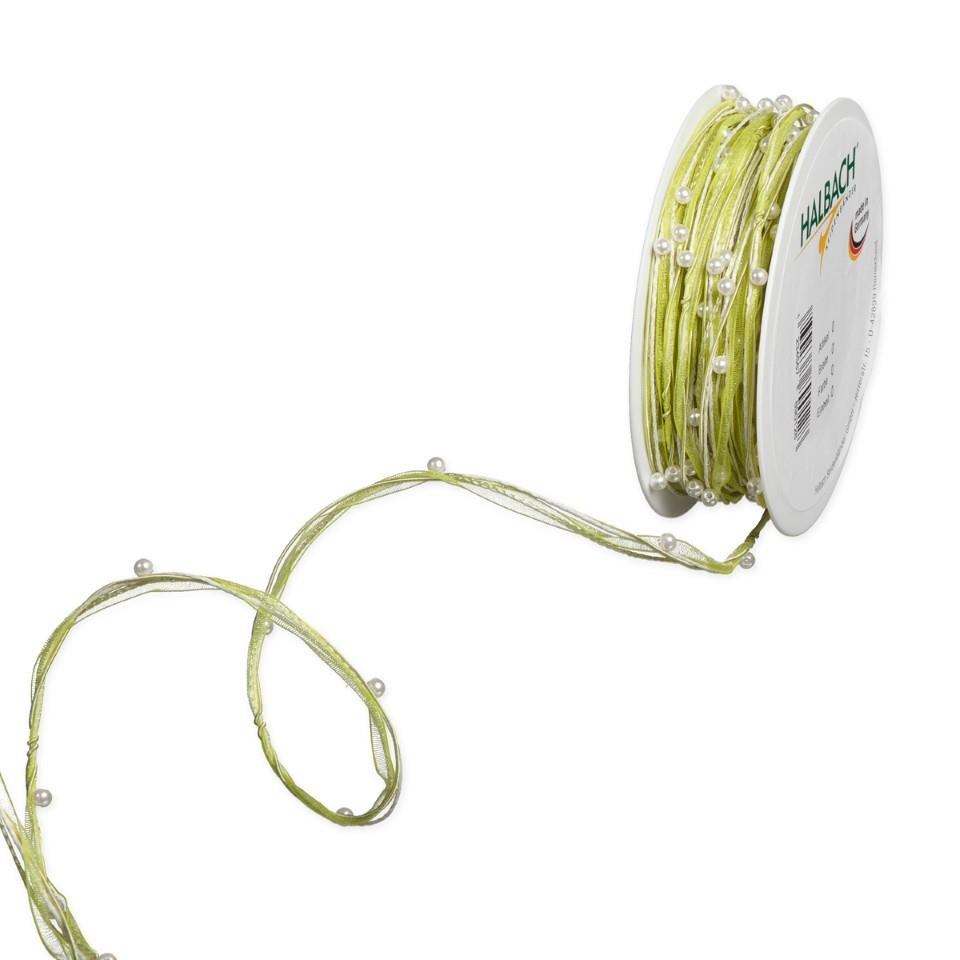 Organza Perlen Kordel 5 mm 15 Meter grün 290