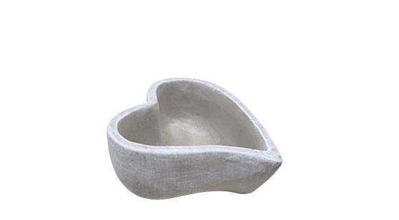 Herz z. Pflanzen geschwungen Zement D14cm