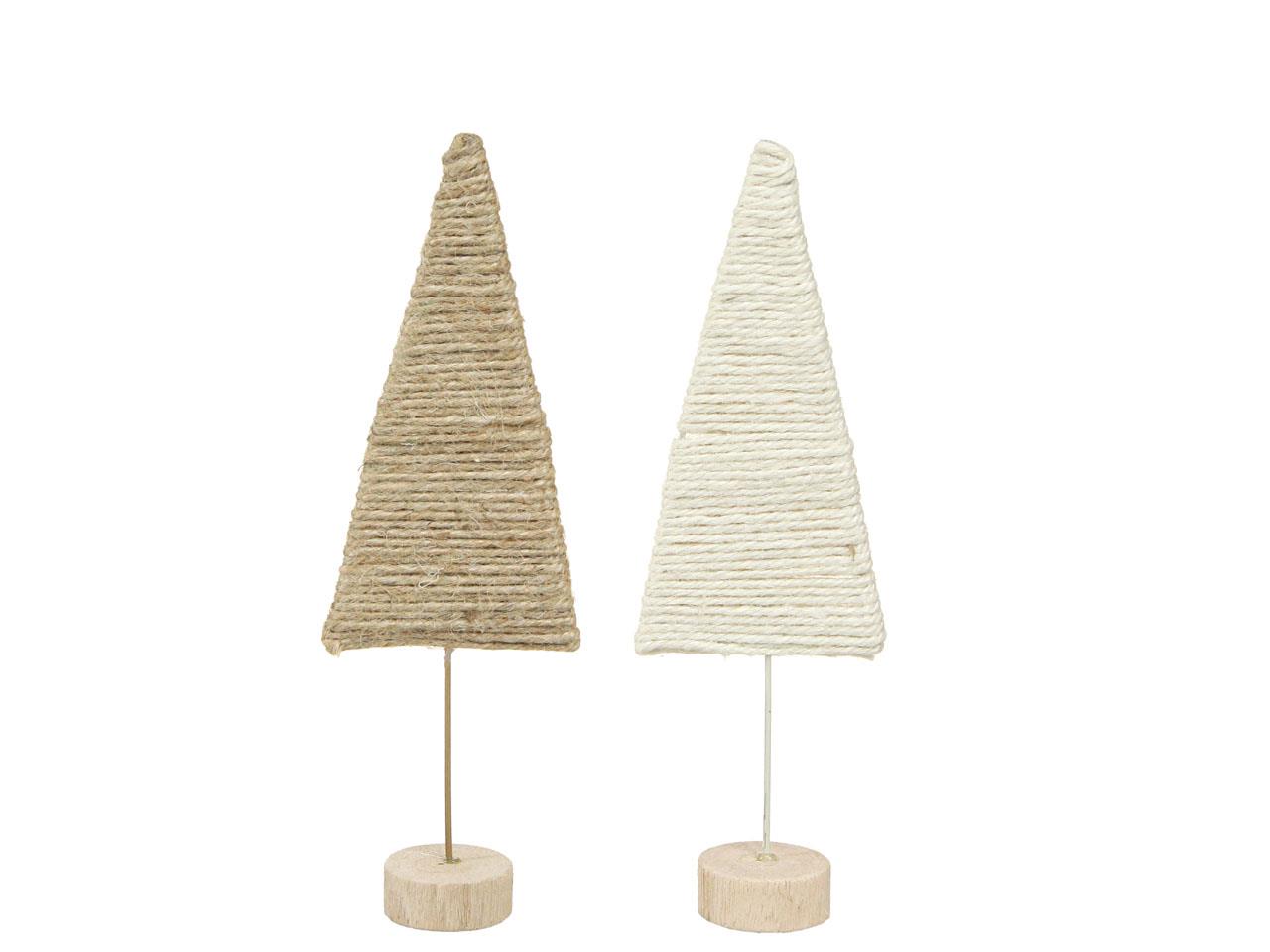Tannenbaum Jute auf Holz natur&creme H25cm