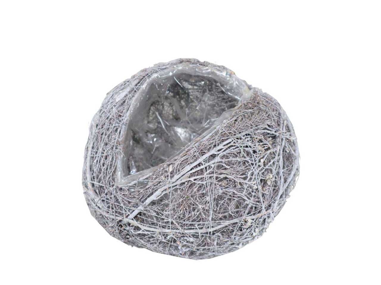 Kugel z. Pflanzen Rattan weiß D20cm