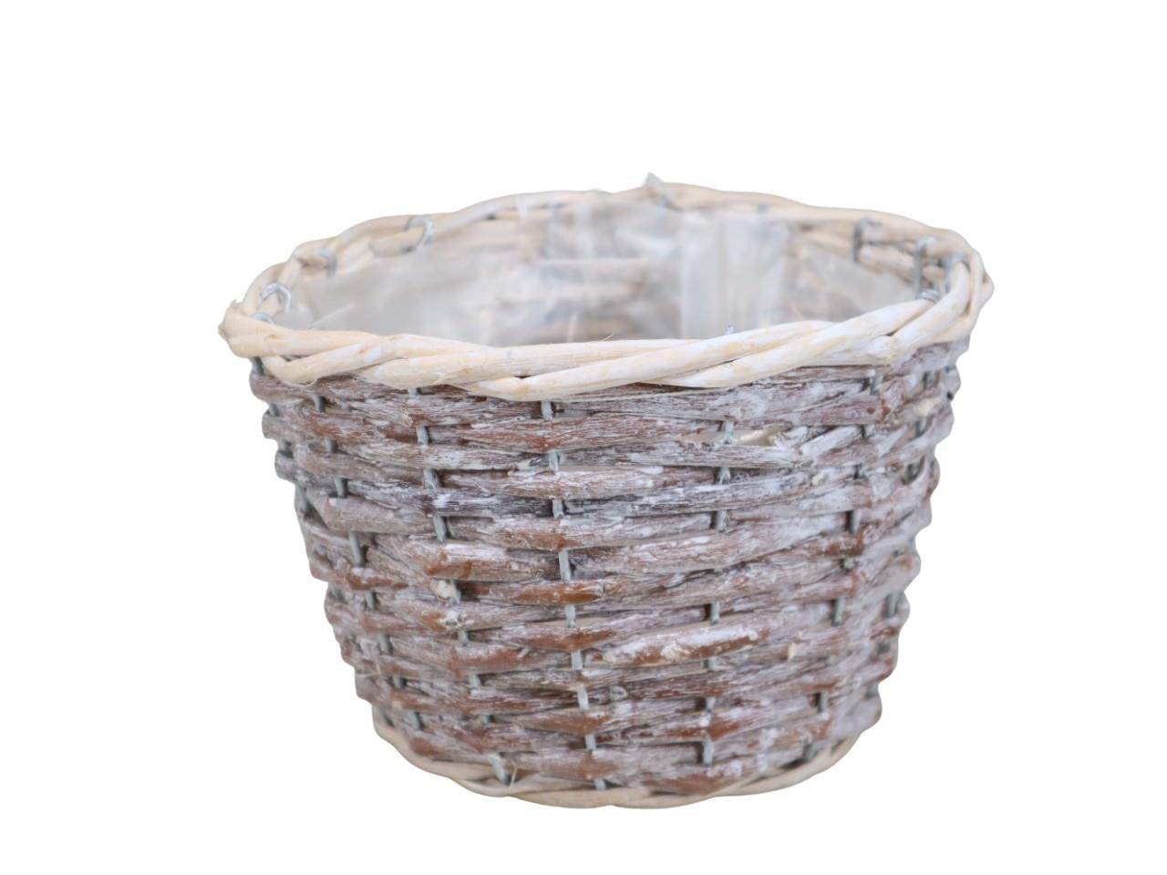 Korb rund Weide D17H12cm naturwashed
