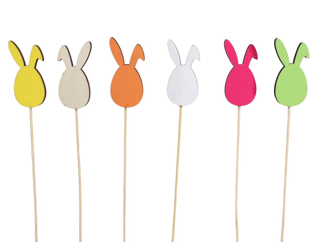 Stecker Hasen Holz farbmix H7cm + Pin