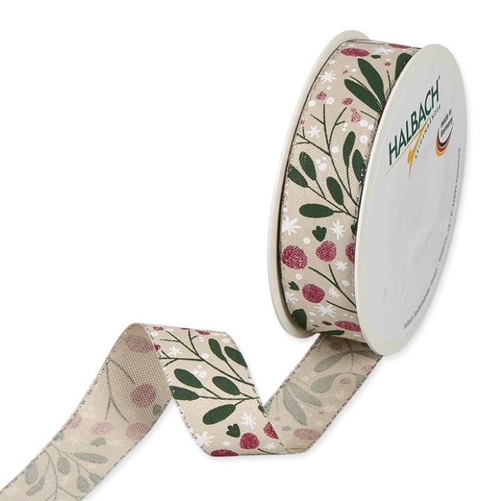 Druckband Misteln 25 mm 18 Meter linen 71