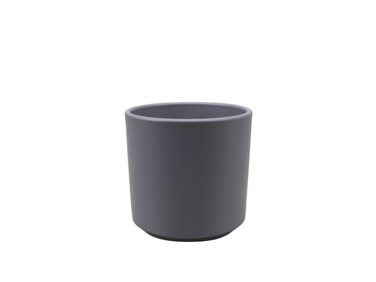 Keramikübertopf Cilindro basaltgrau matt D13cm