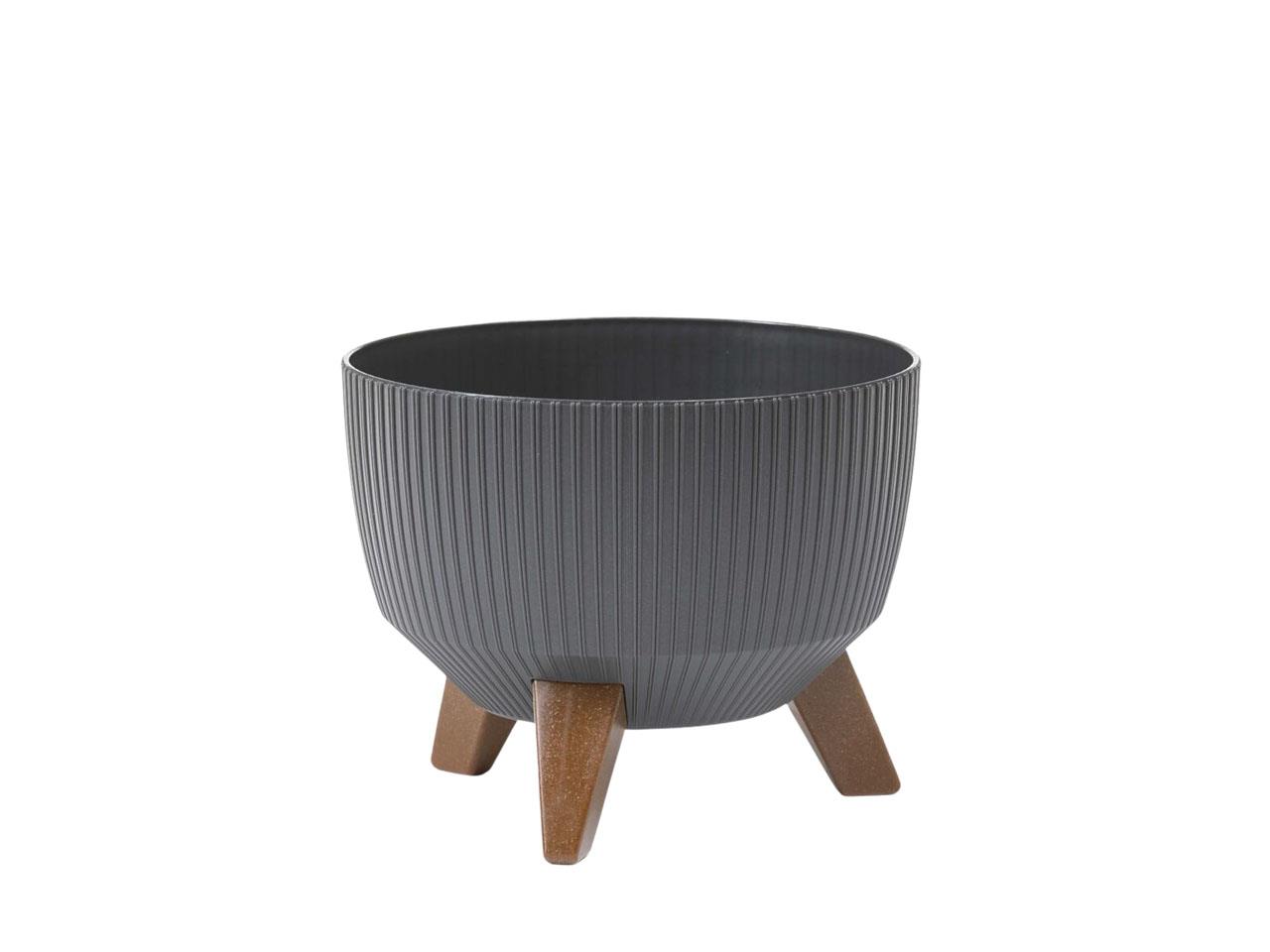 Plastikschale D24cm H20,5cm "Roma" auf Füß.  GRAFIT  950-50