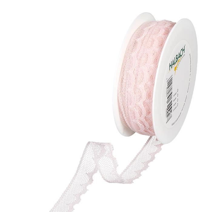Spitze 15 mm 18 Meter pale rose 23