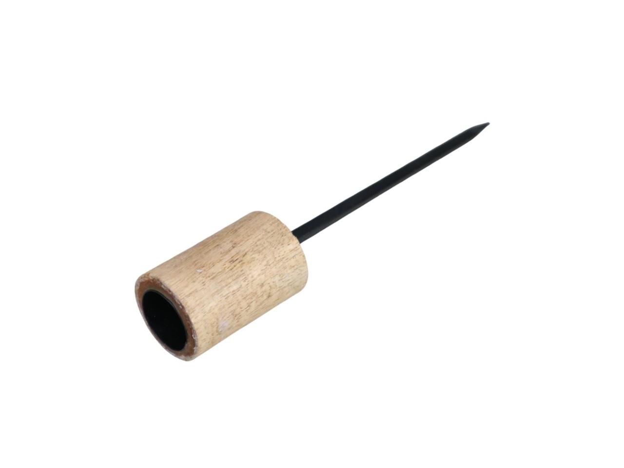Stabkerzenhalter m. Metallstecker Holz-Metal D3,5xH19,5cm