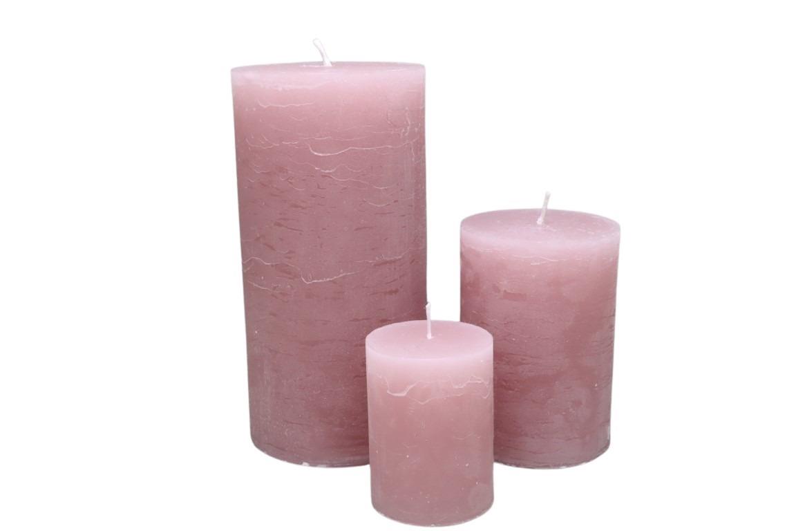 Kerze Rustika 120/60mm rosenholz