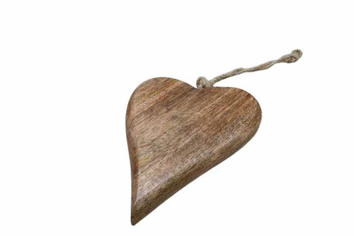 Herz hängend Holz natur 19cm