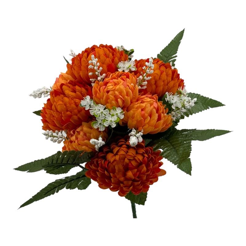 Chrysanthemenbusch orange Seide L35 cm