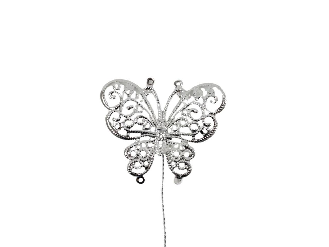 Stecker Schmetterling Grace silber D6,5xL15cm