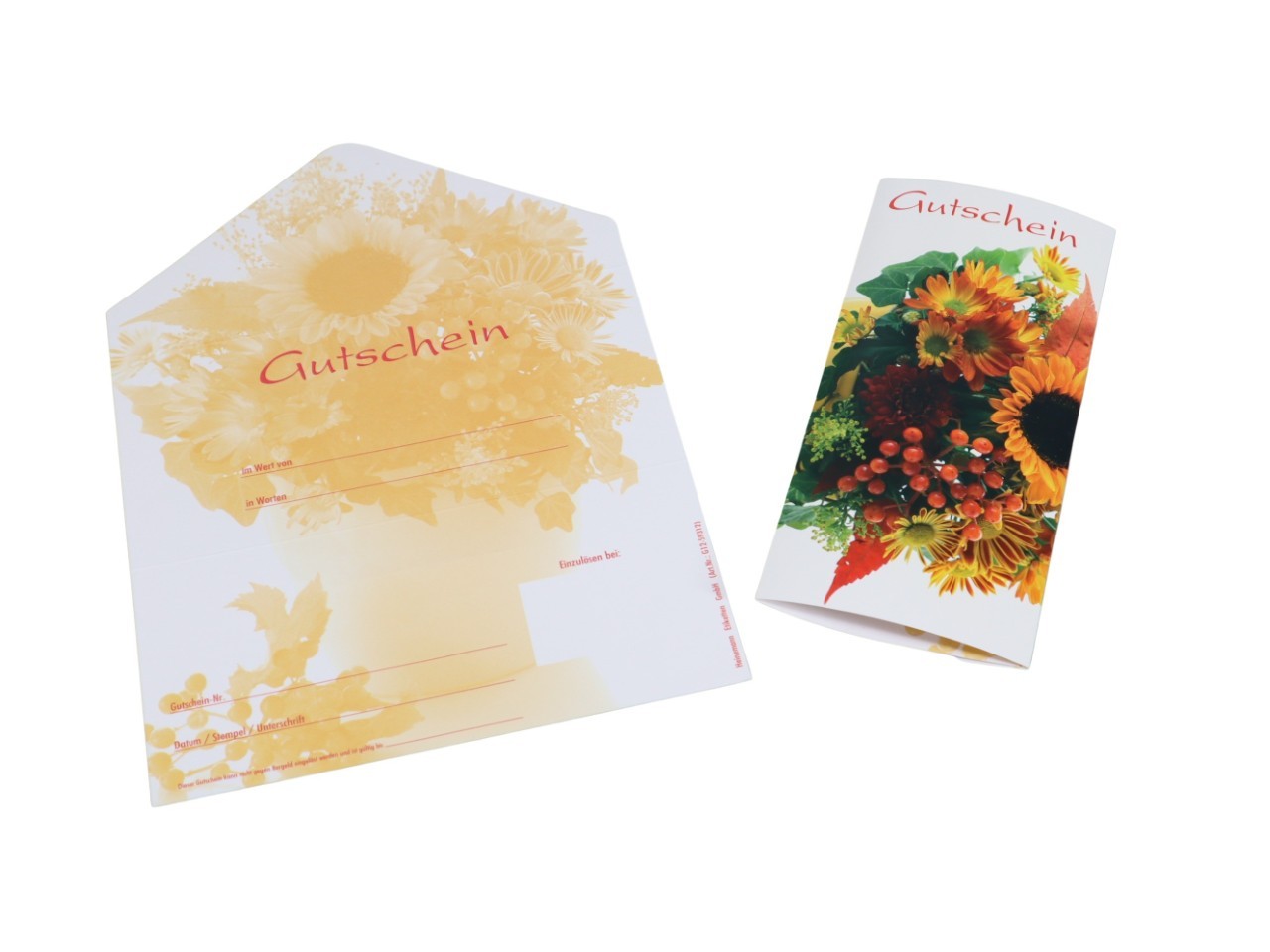 Gutschein Vase m. Herbstblumen 21x30 cm