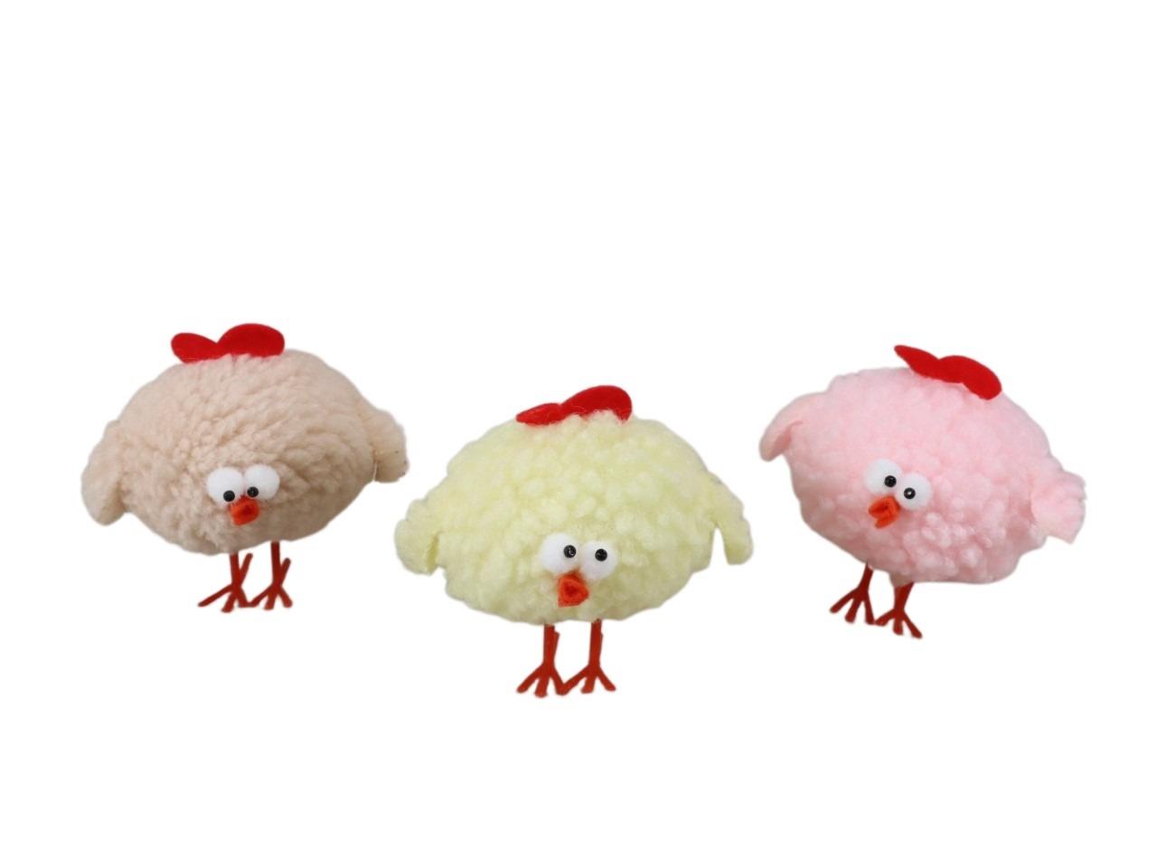 Hühner auf Füßen Plüsch farbmix D8cm