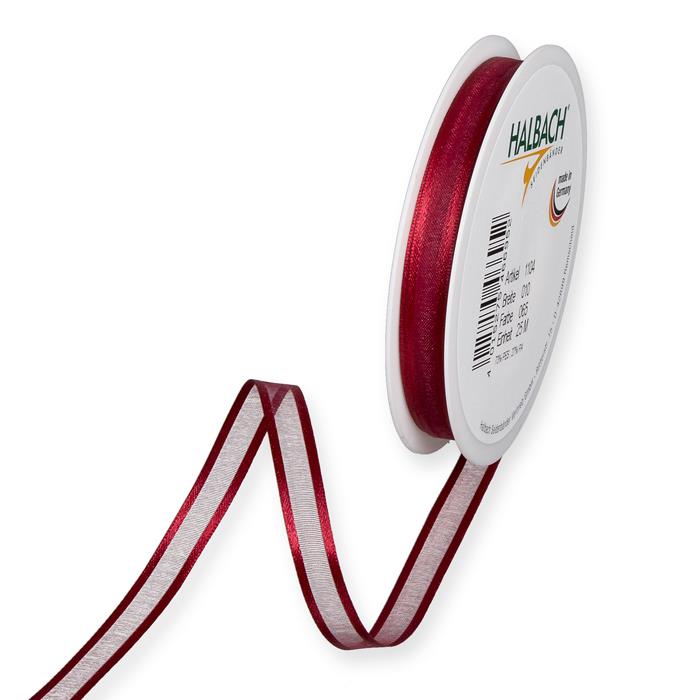 Dekoband Organza/Satin 10 mm 25 Meter bordeaux 65