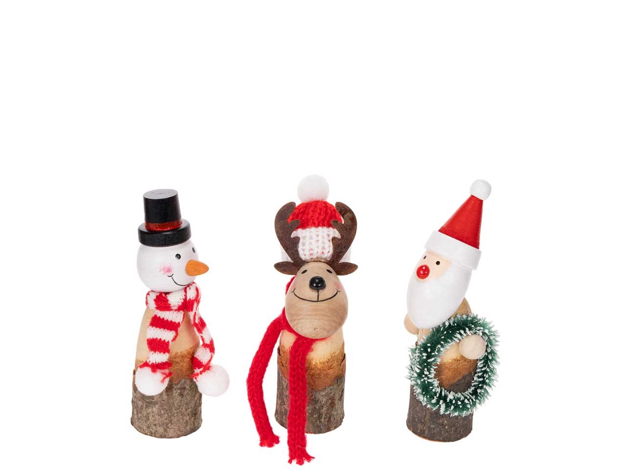 Schnemann, Elch+Niko stehend Holz natur-weiß H11cm