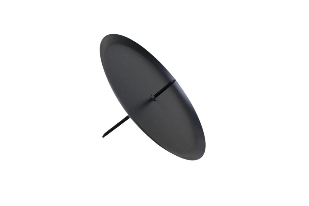 Kerzenhalter/Teller schwarz matt Metall 10cm