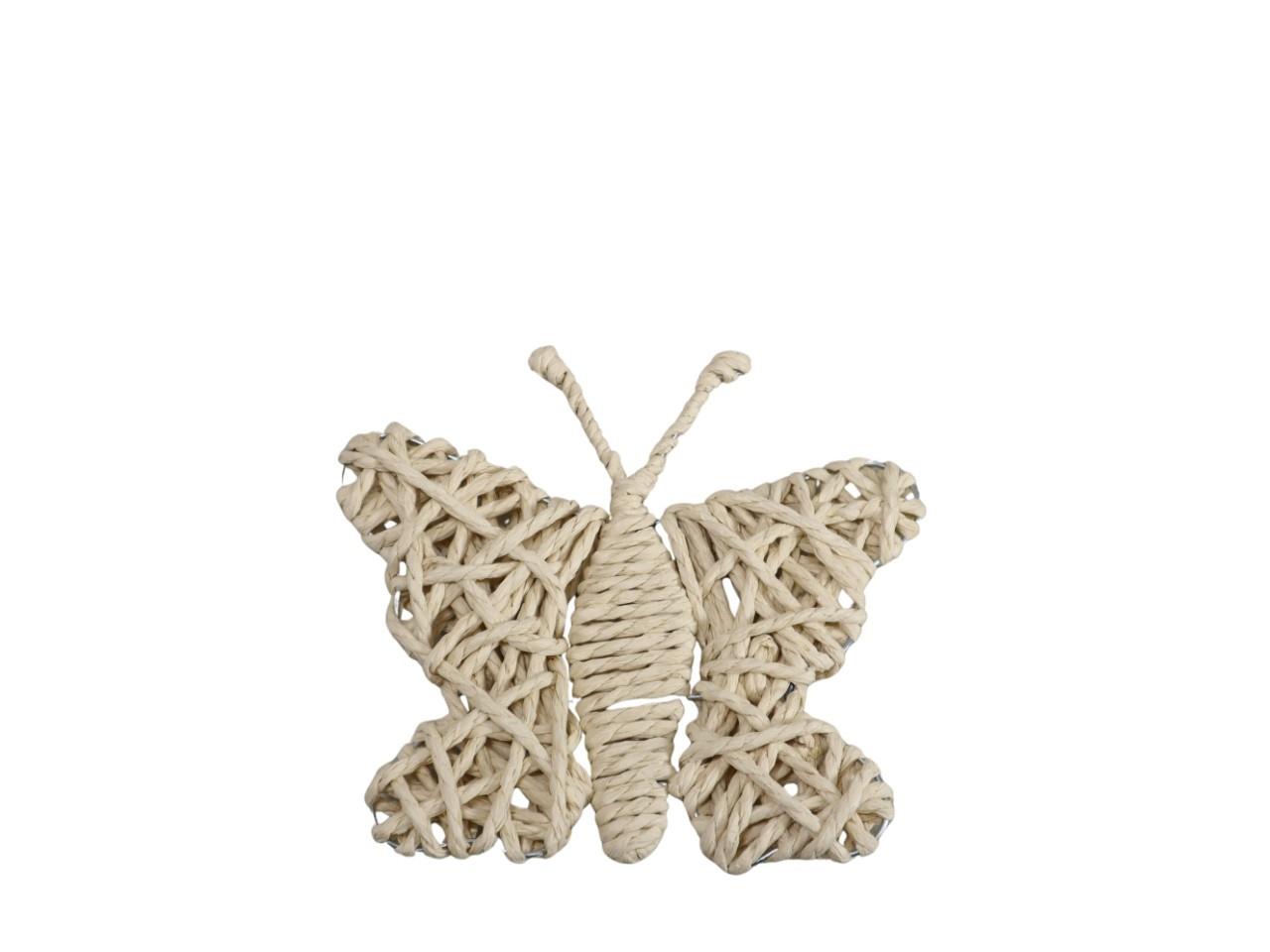 Schmetterling Papierkordel natur-hell D20x16,5cm