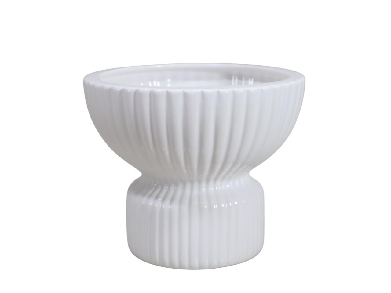 Keramikvase Wave weiss D 17,5 cm H 15 cm