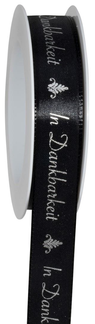 Band Silent Gratitude 25 mm 18 Meter schwarz/silber 90/05