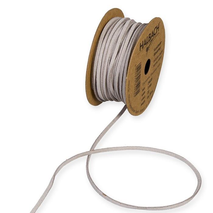 Kunstleder-Bändchen 3 mm 20 Meter grau 22