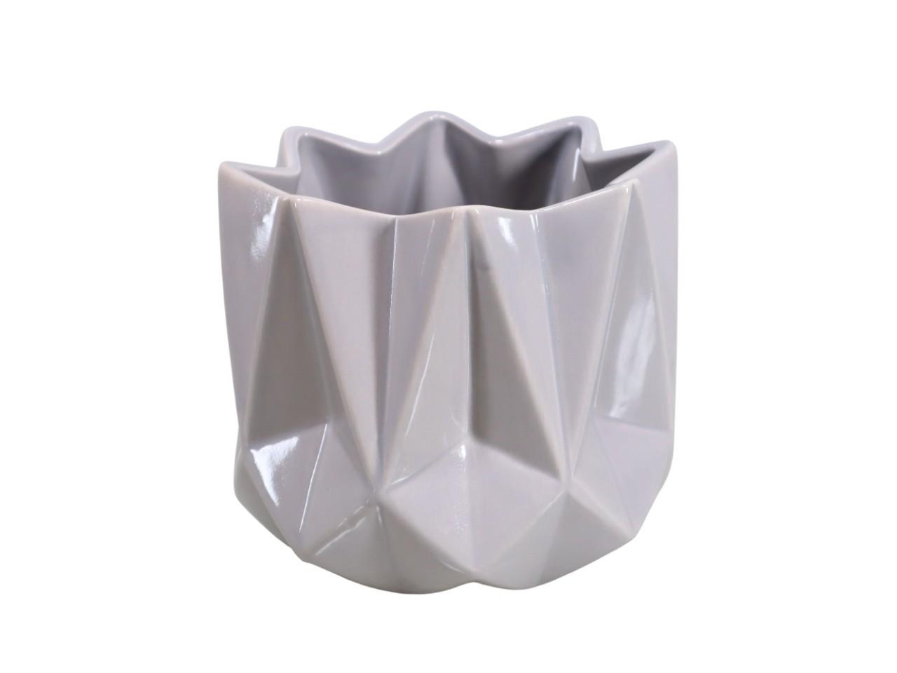 Keramikübertopf Okto taupe D 16 cm H 13,5 cm