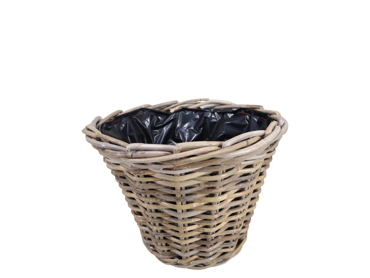 Pflanzübertopf Kubu-Rattan grau D35xH25cm