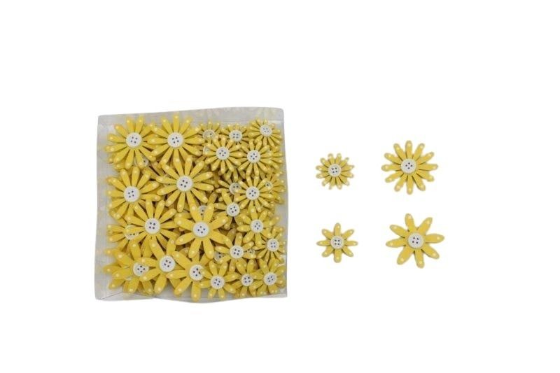 Streuer 4/fach Blüte Polli Holz gelb 4,5+3cm