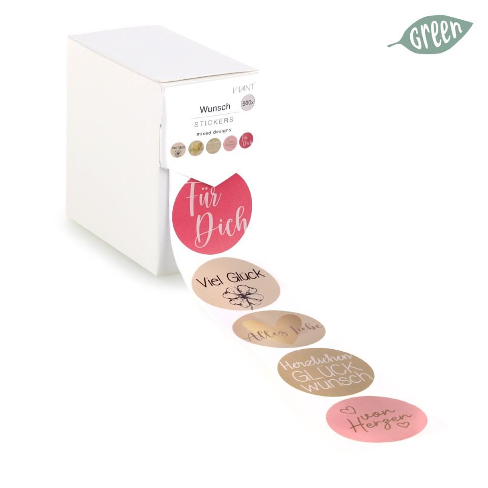 Etiketten Wunsch Durchmesser 4 cm sortiert