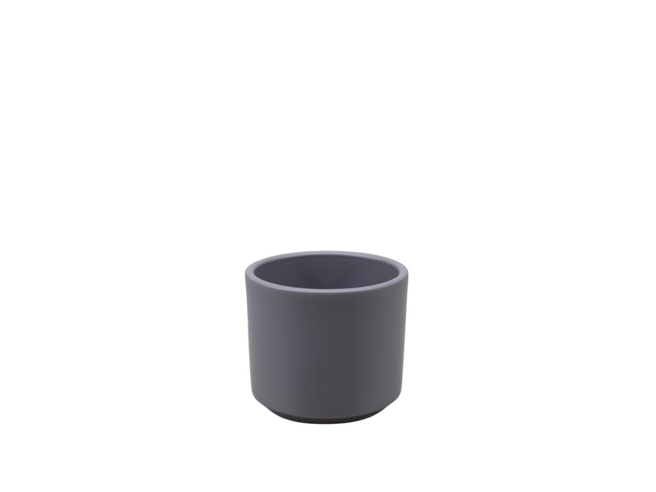 Keramikübertopf Cilindro basaltgrau matt D08cm