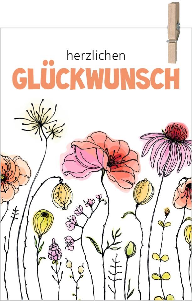 Minikarten Beetle Herzlichen Glückwunsch 7,5x5 cm