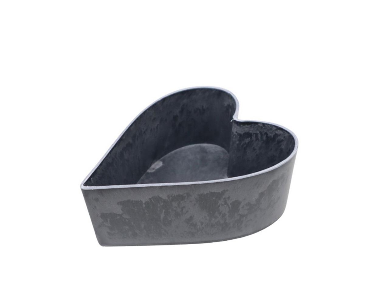 Herzschale KARA Kunststoff anthrazit L17x14cm H6,5cm