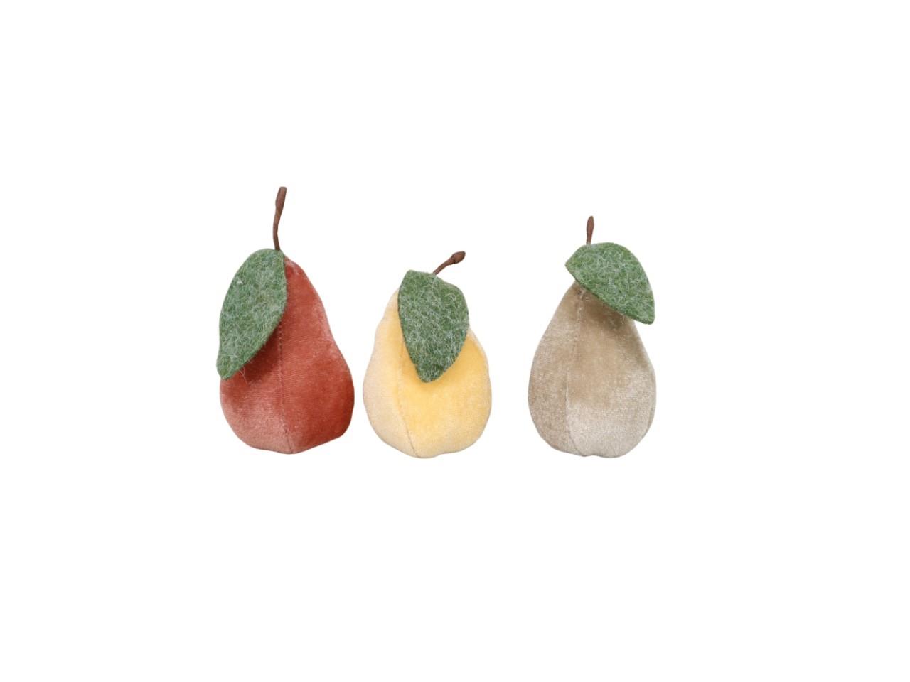 Birne Deko Samt herbstmix D6,5x13cm