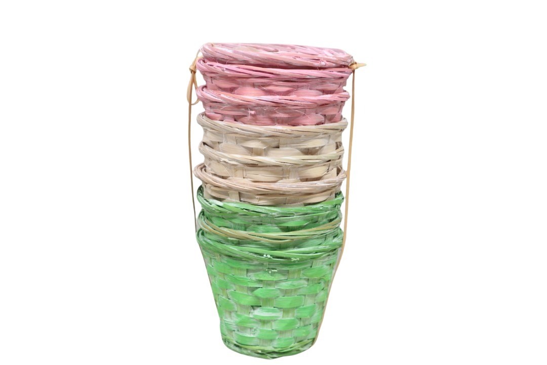 Bambustopf rund D13,5cm pastellmix