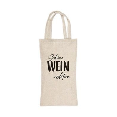 Flaschentasche -Schöne WEINachten- natur/schwarz Länge 29 cm
