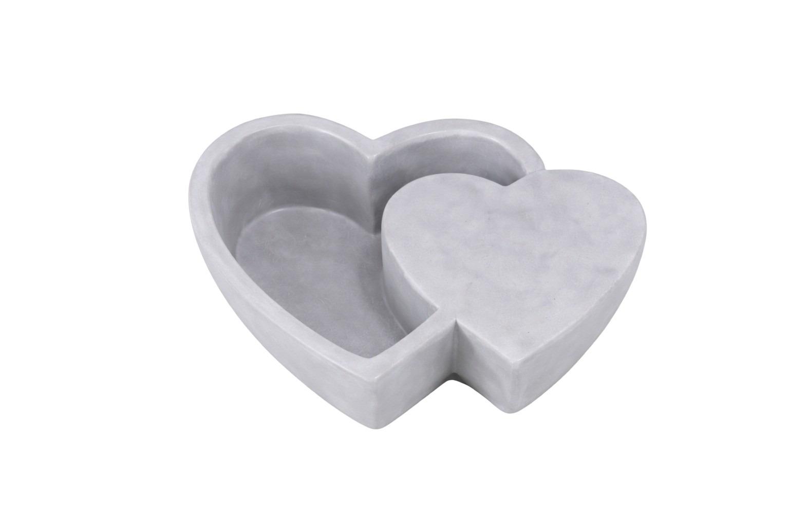 Pflanztopf Doppelherz Zement grau B21,5x15,5xH7,5cm