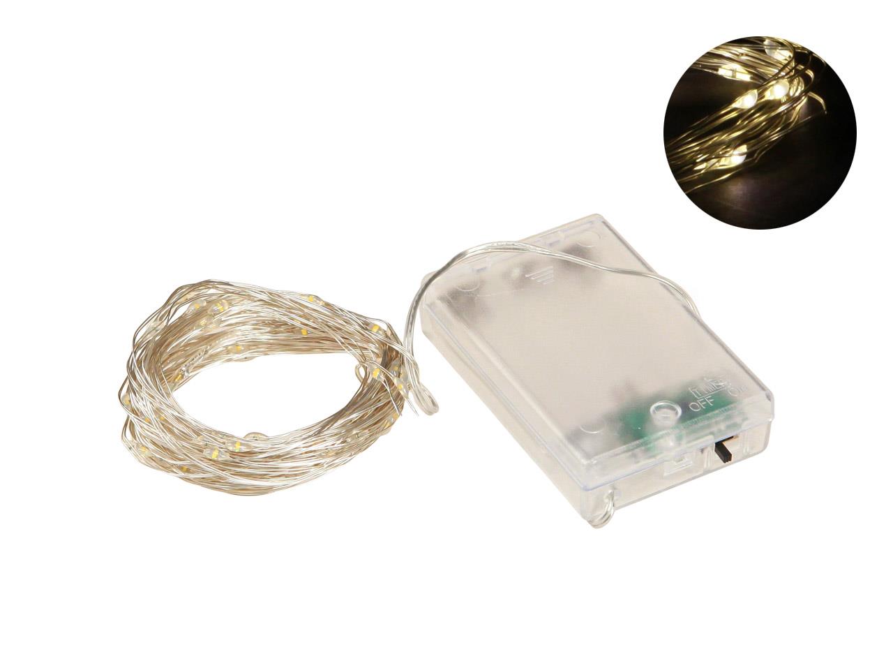 Lichterkette Draht silber LED 100Lämpchen 6 Std. Timer