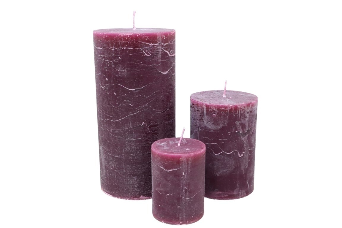 Kerze Rustika 80/60mm beere (burgund)