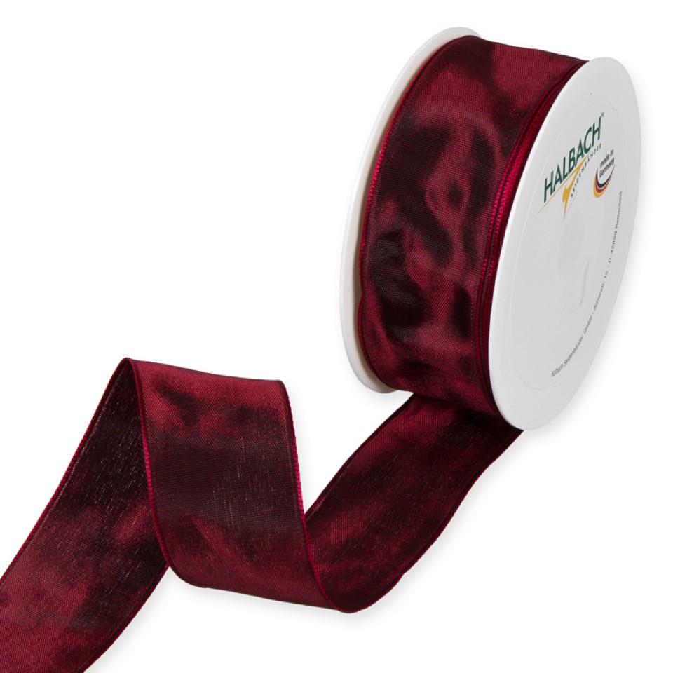 Drahtkantenband 40mm bordeaux 577